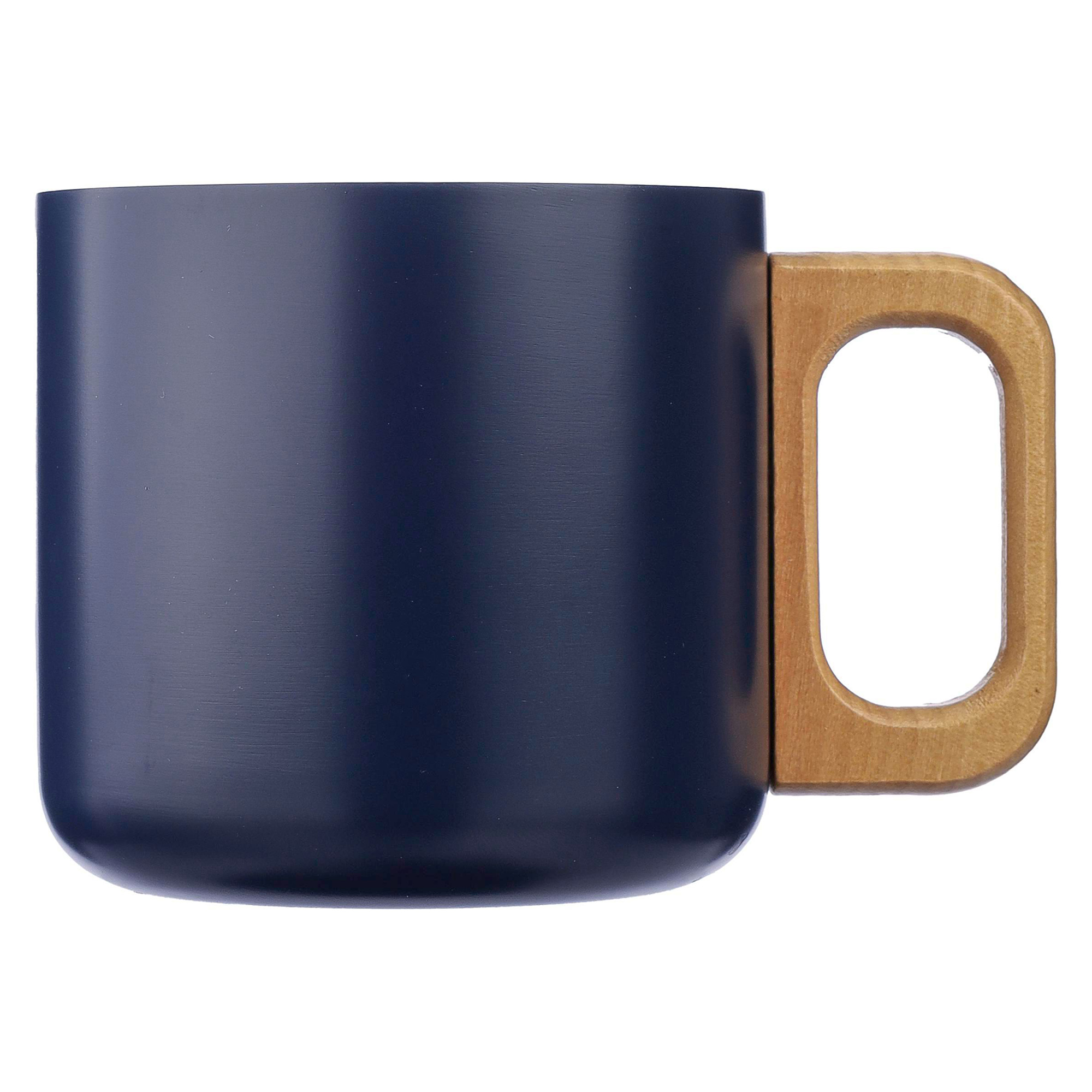 Mug en acier inoxydable – 400 ml | Double paroi | Acier inoxydable recyclé | Poignée en bois