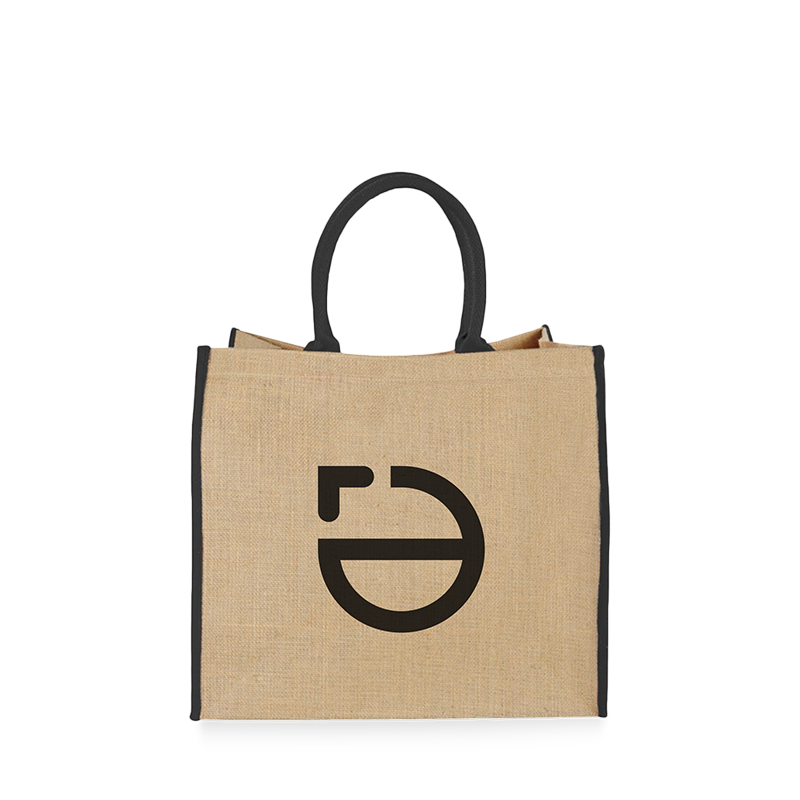 Sac en jute | Grand | Avec fermeture velcro | Impression 1 couleur