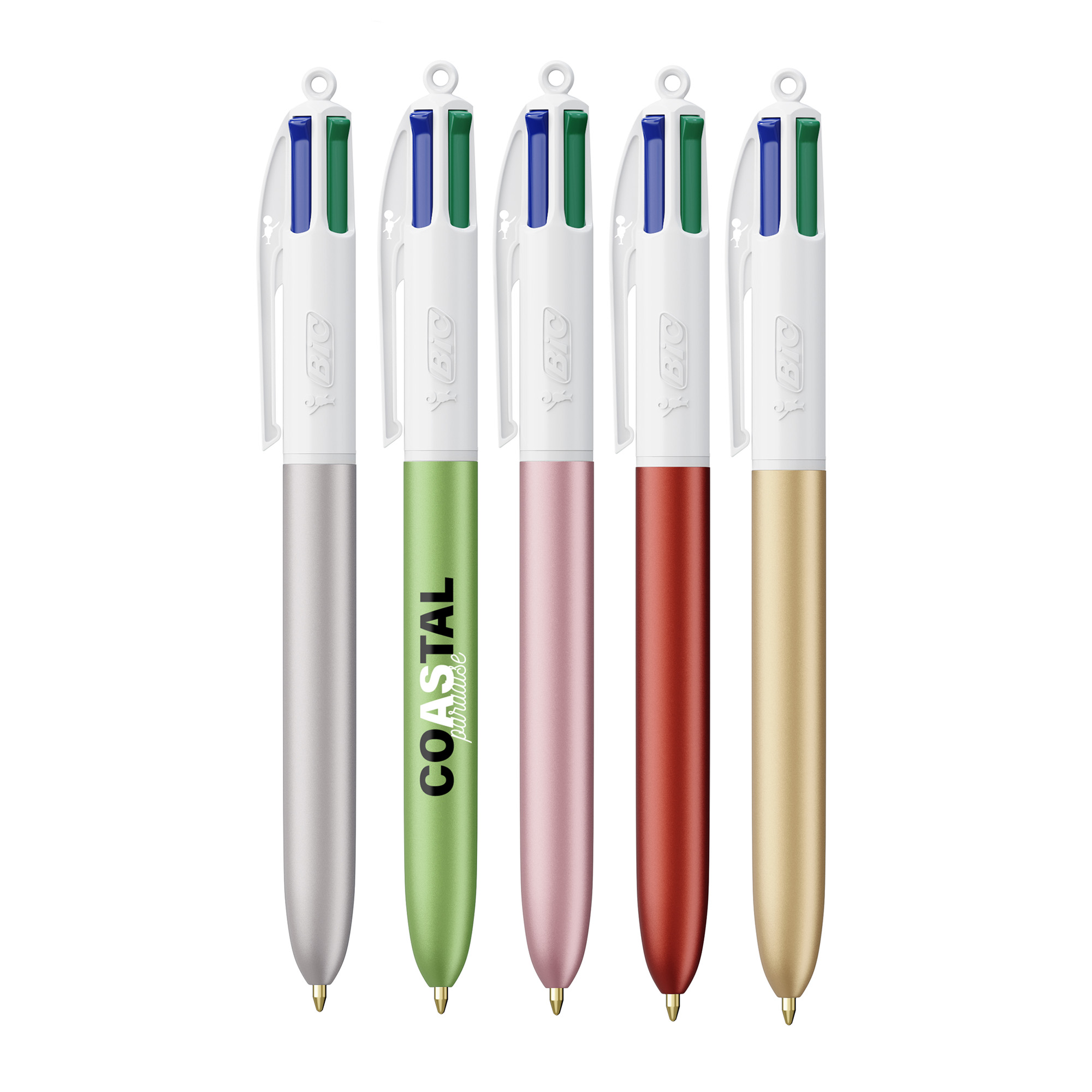 Stylo à bille BIC - 4 couleurs | Émaillé | Coloré