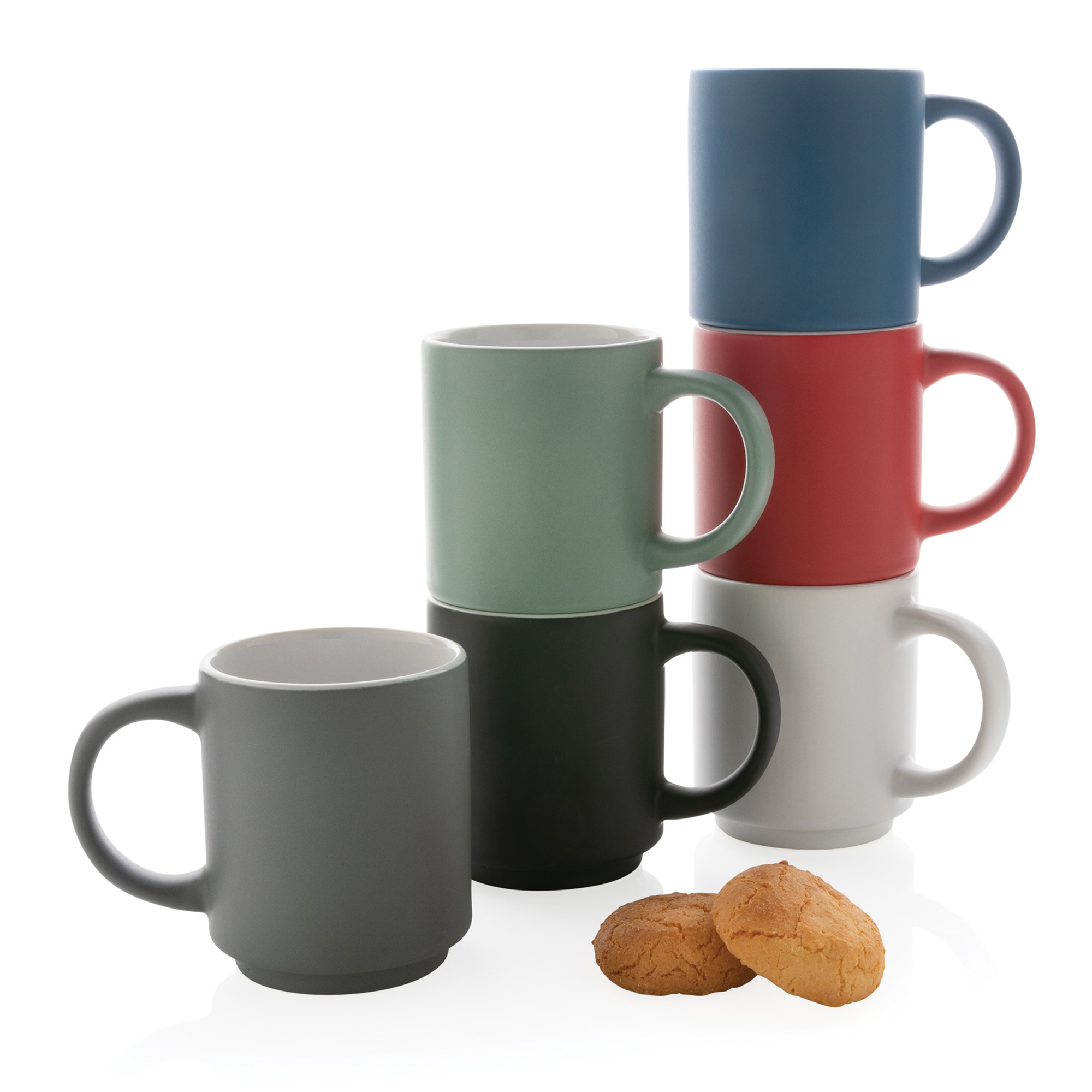 Tasse empilable en céramique - 180 ml | Boîte cadeau en kraft | Jusqu'à 2 couleurs d'impression