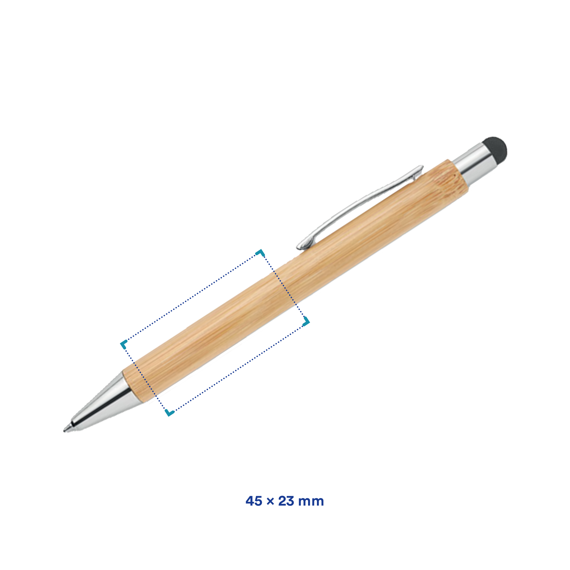 Stylo à bille | Bambou | Stylo tactile | Encre bleue