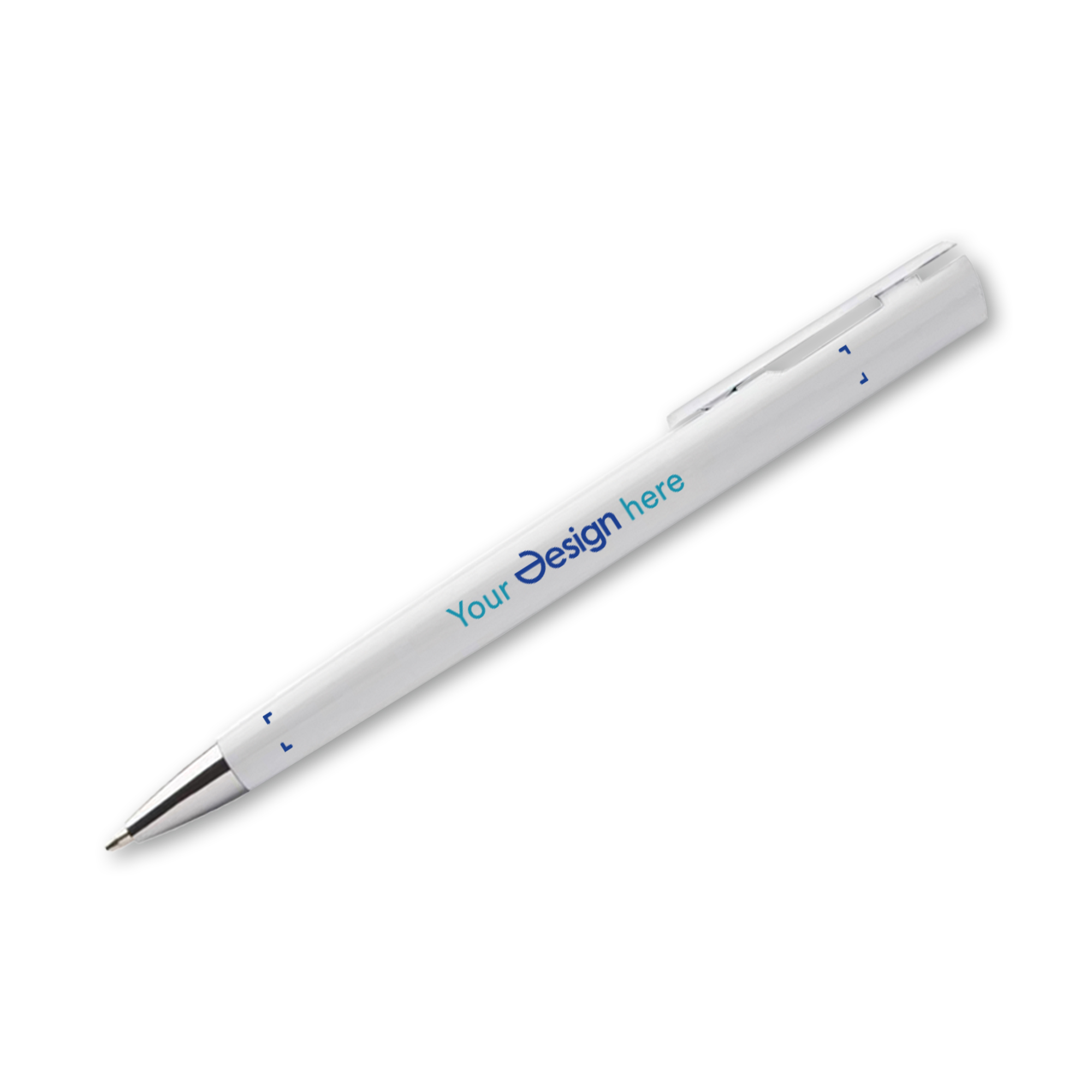 Stylo à bille | Pointe et embout chromés | ABS | Couleurs variées