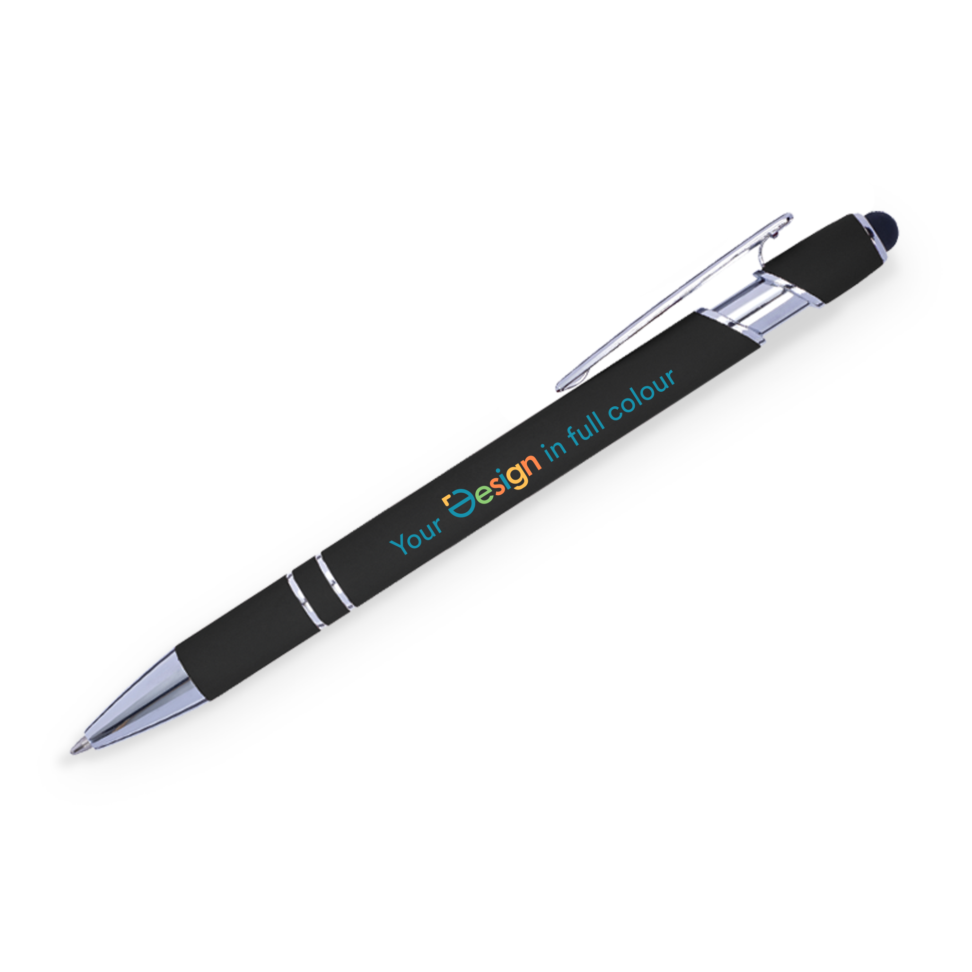 Stylo à bille en aluminium | Avec touche | Quadrichromie
