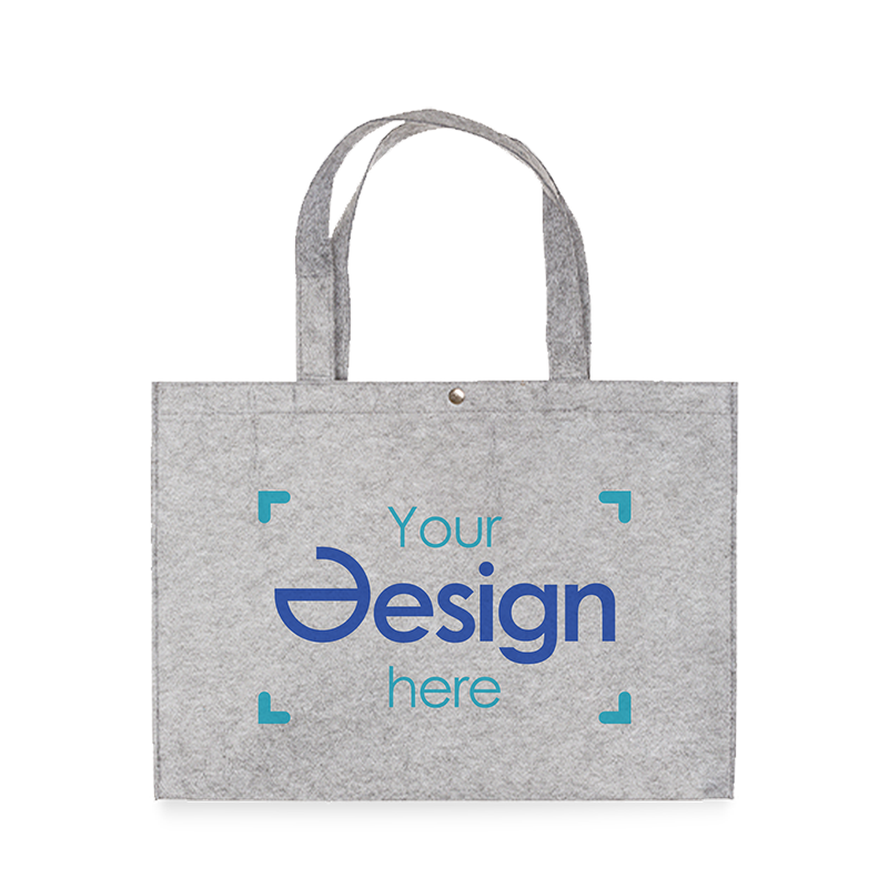Sac shopper en feutre | Gris ou noir | 45 x 33 x 14 cm | Anses longues