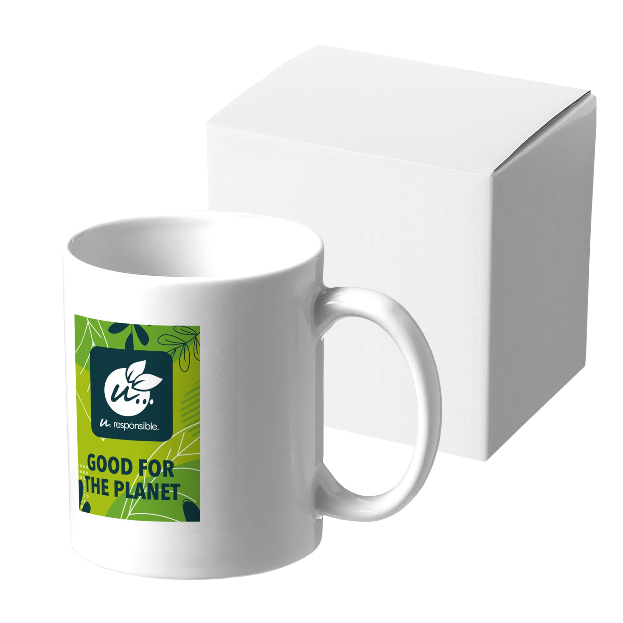 Tasse blanche - 330 ml | En boîte | Jusqu'à 4 couleurs d'impression