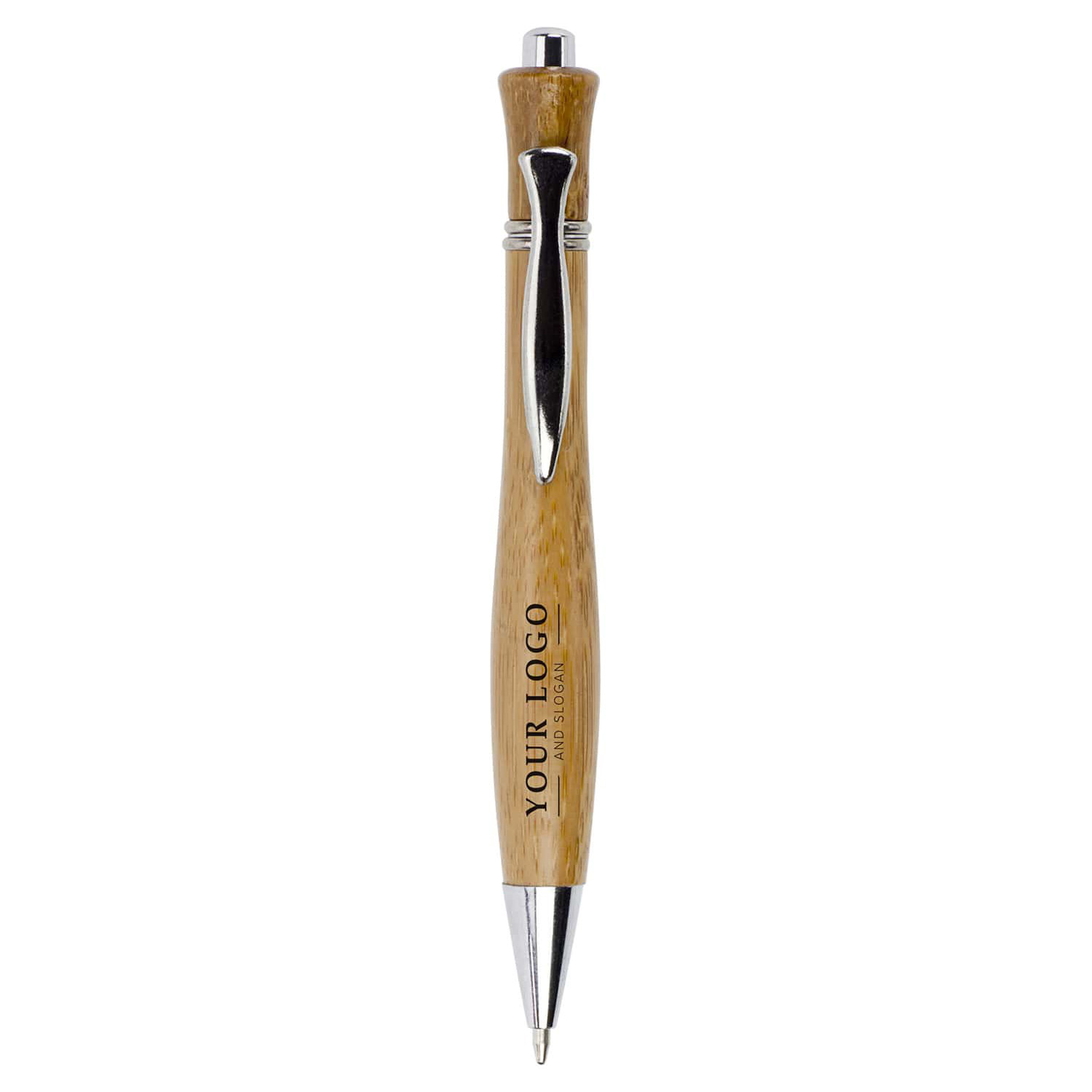 Stylo à bille - Bois | Accents métalliques | Impression jusqu'à 4 couleurs