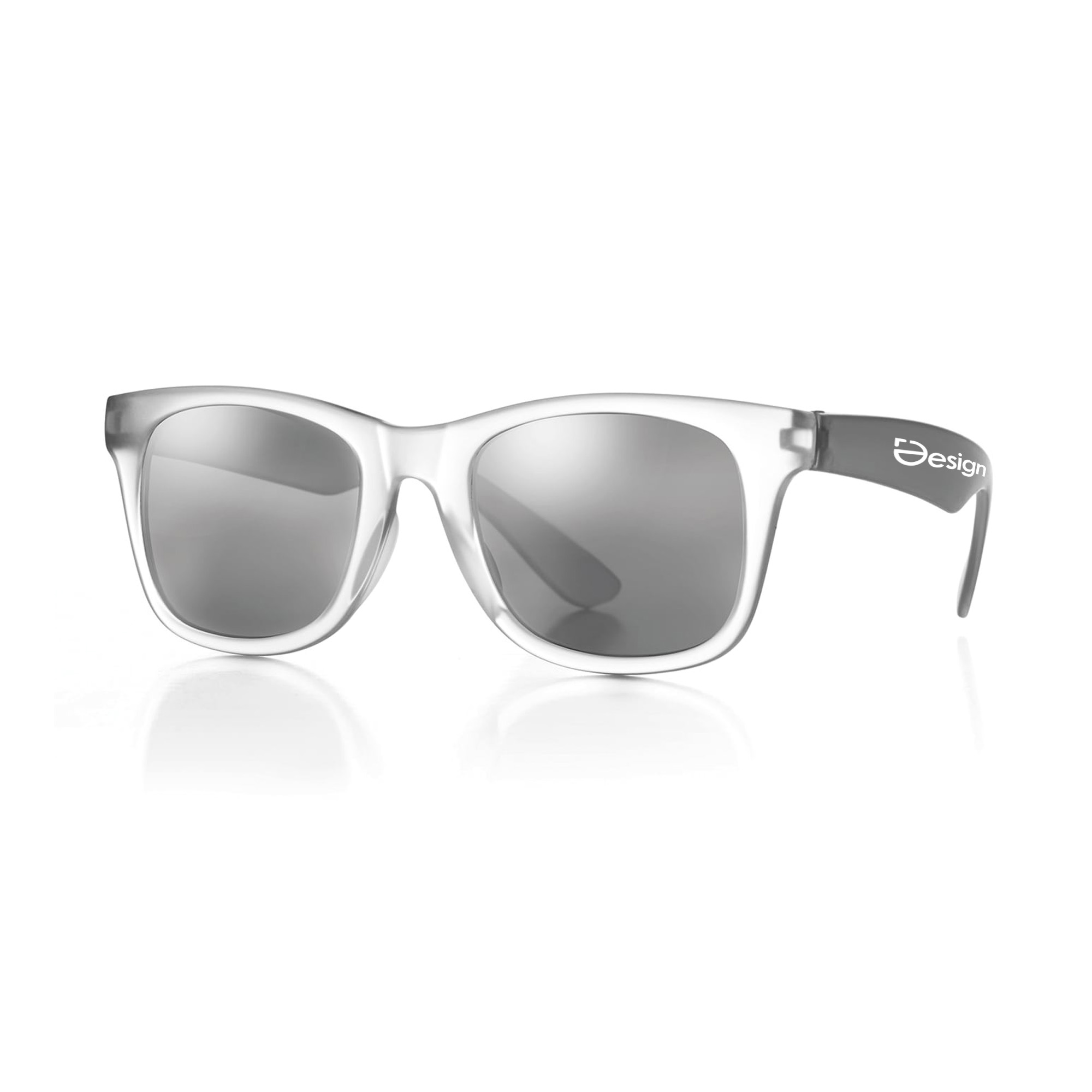 Lunettes de soleil | UV400 | Verres miroir | Monture transparente