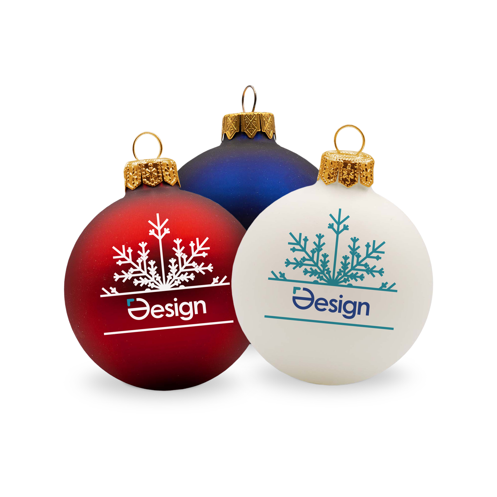 Boule de Noël - Suspension dorée | Mat | Full colour | 66 mm