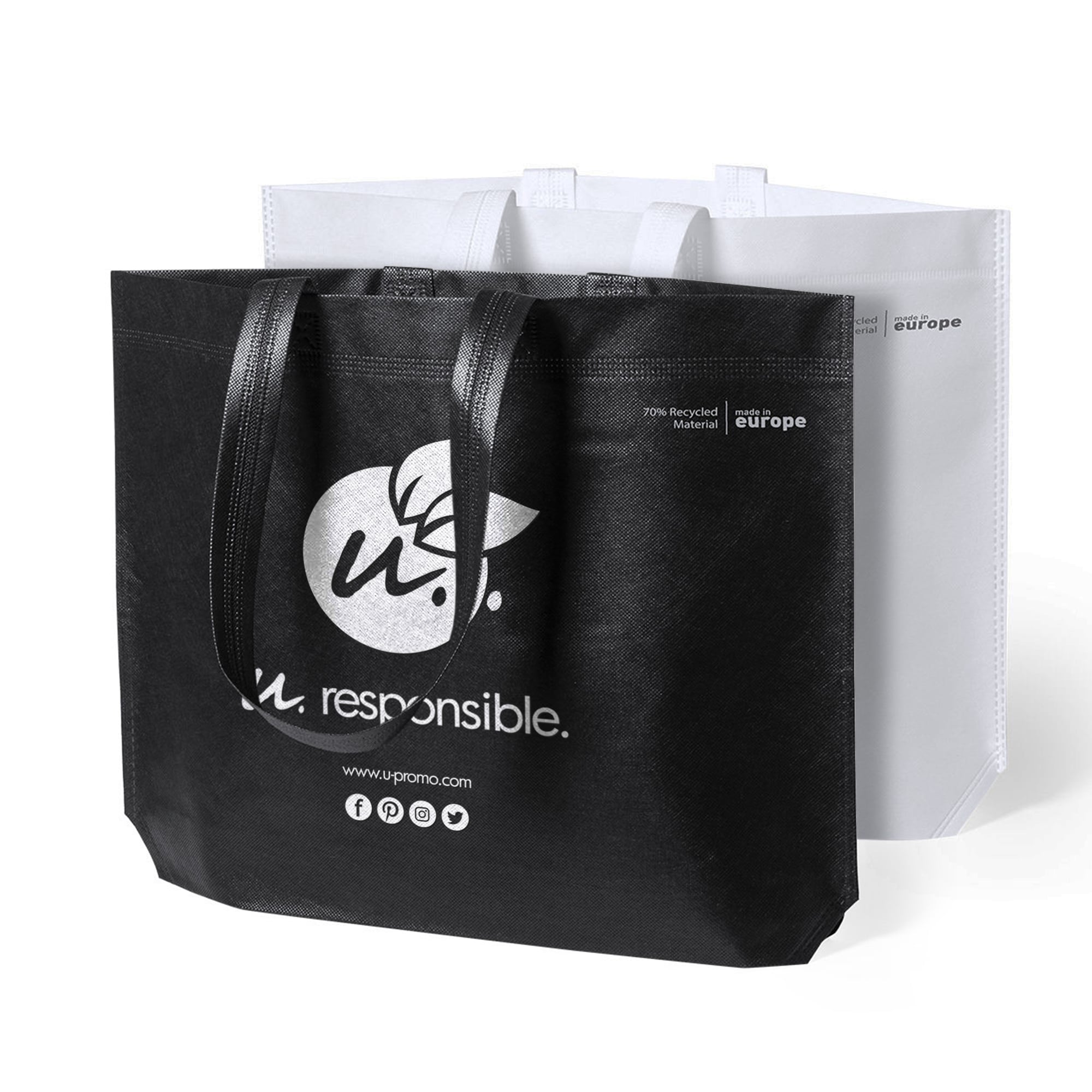 Sac shopping | Non-tissé recyclé | 70 g/m2 | Durable