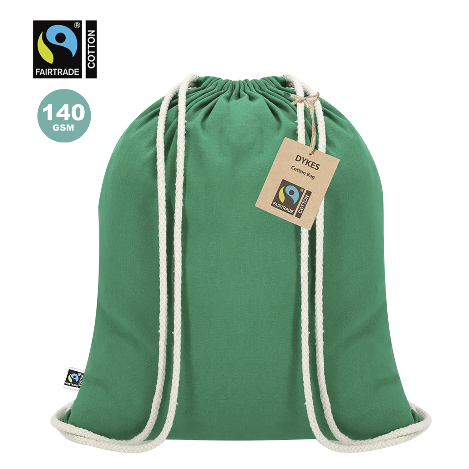 Sac à dos Fairtrade – 140 g/m² coton | Solide | Durable