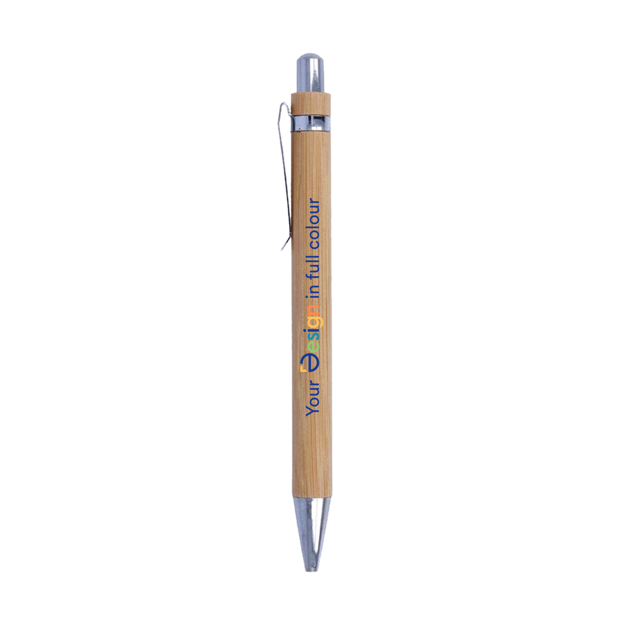 Stylo en bambou | Encre bleue | Quadrichromie