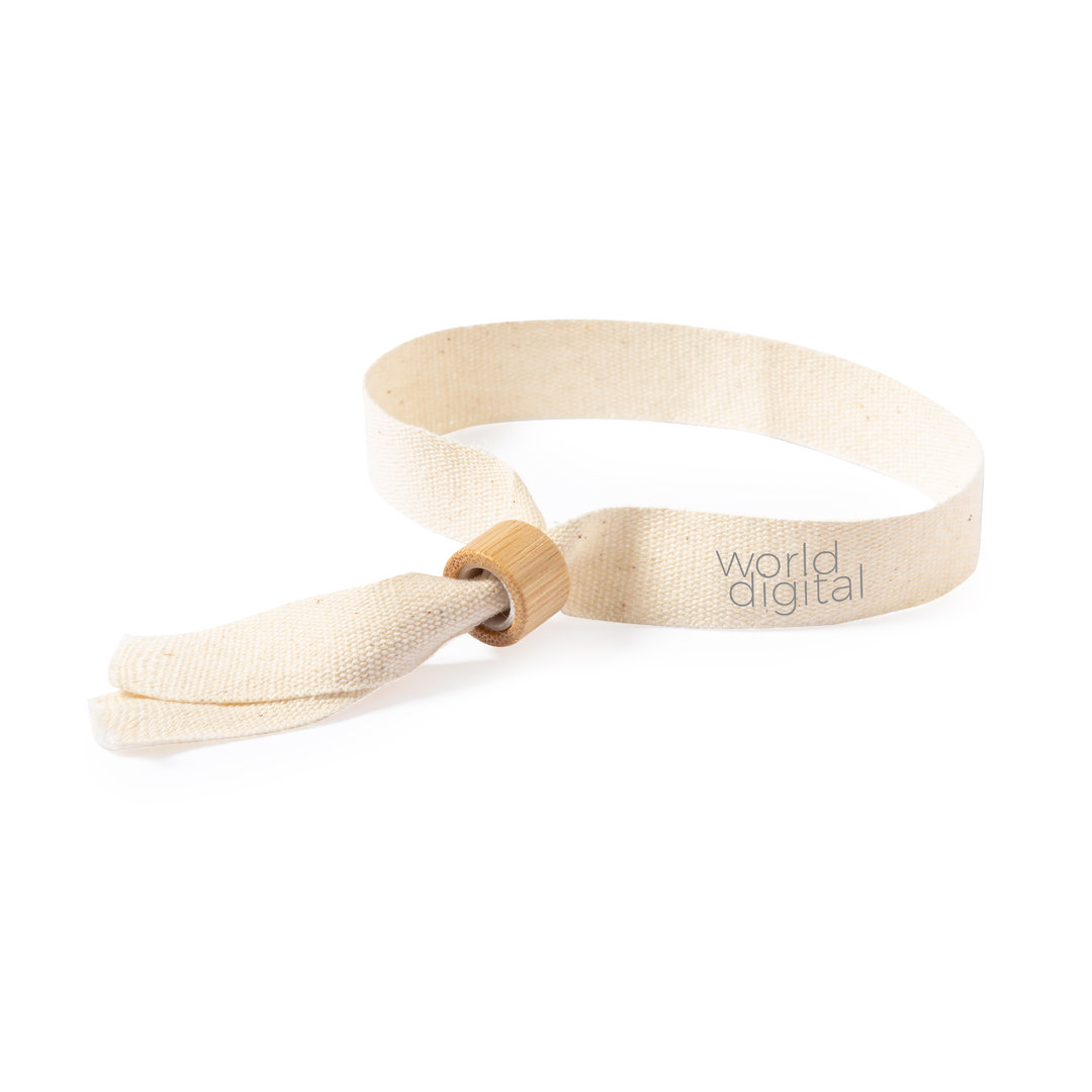 Bracelet - Coton | Fermeture en bambou | Usage unique | Impression 1 couleur