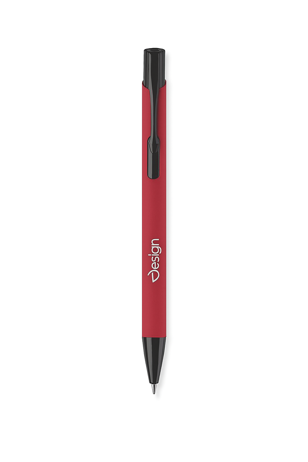 Stylo bille en métal caoutchouté – Toucher doux | Finition mate | Écriture bleue