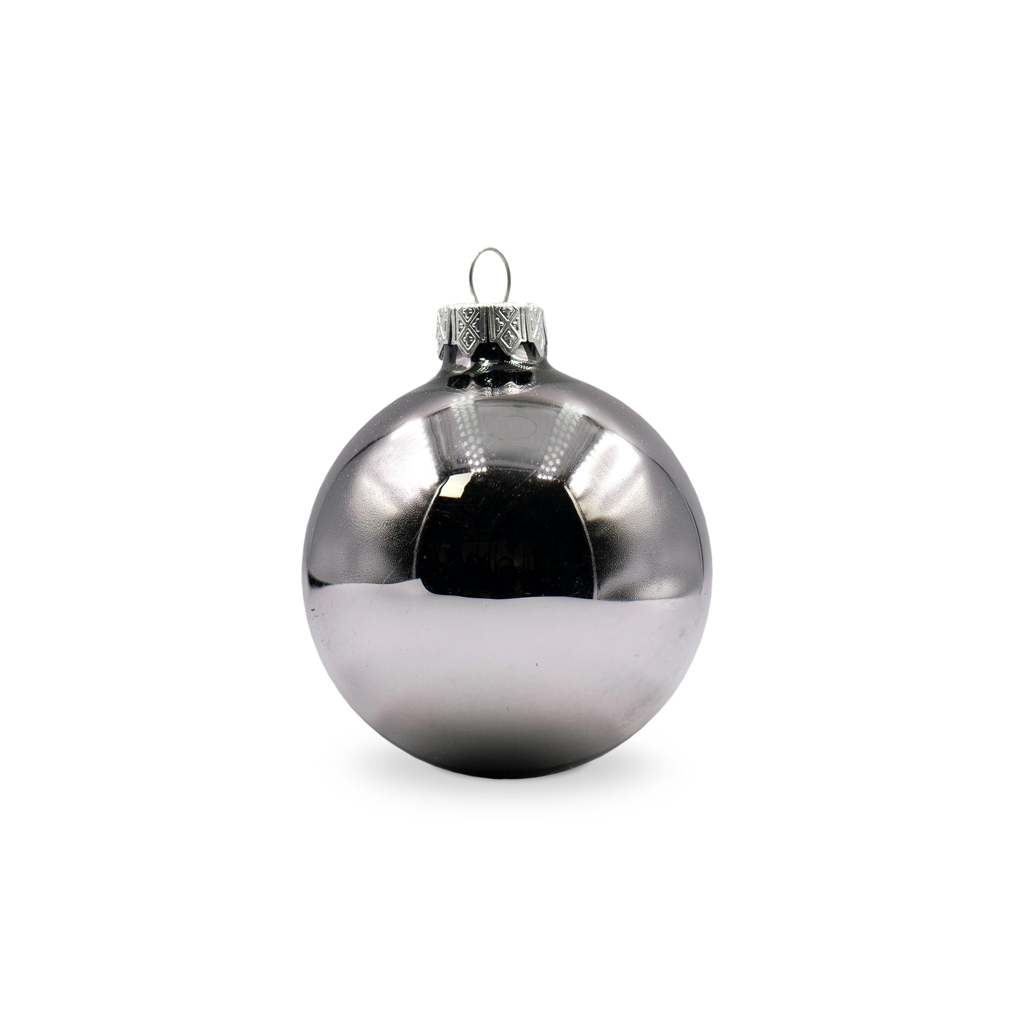 Boule de Noël colorée - Suspension argentée | Brillant | Impression jusqu'à 4 couleurs