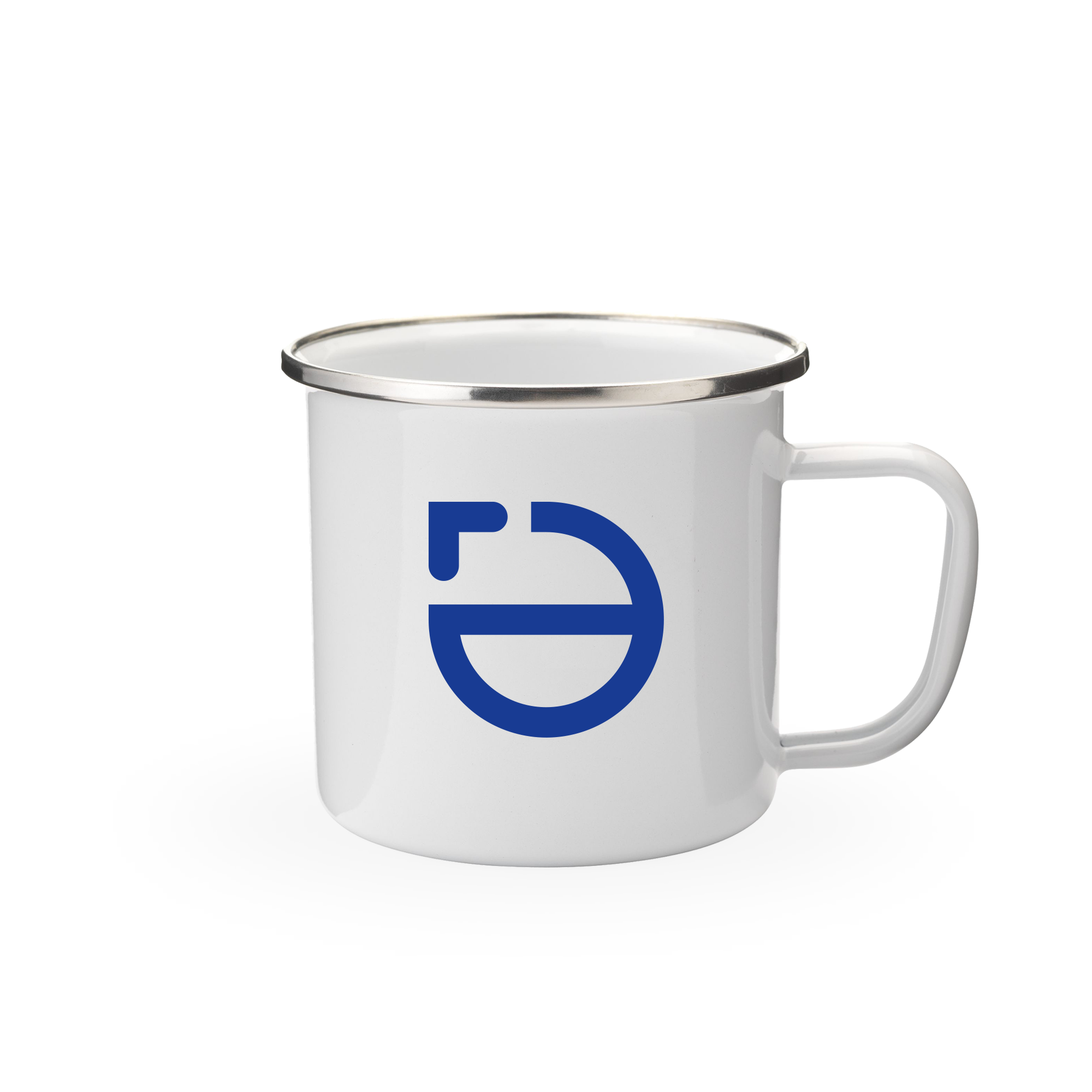 Mug en émail - 350 ml | Bord en chrome | Impression jusqu'à 4 couleurs