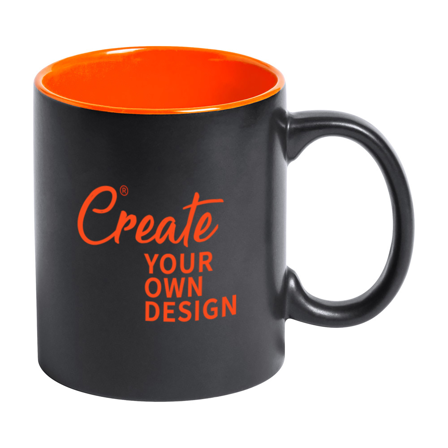 Mug en céramique - 350 ml | Noir | Intérieur coloré