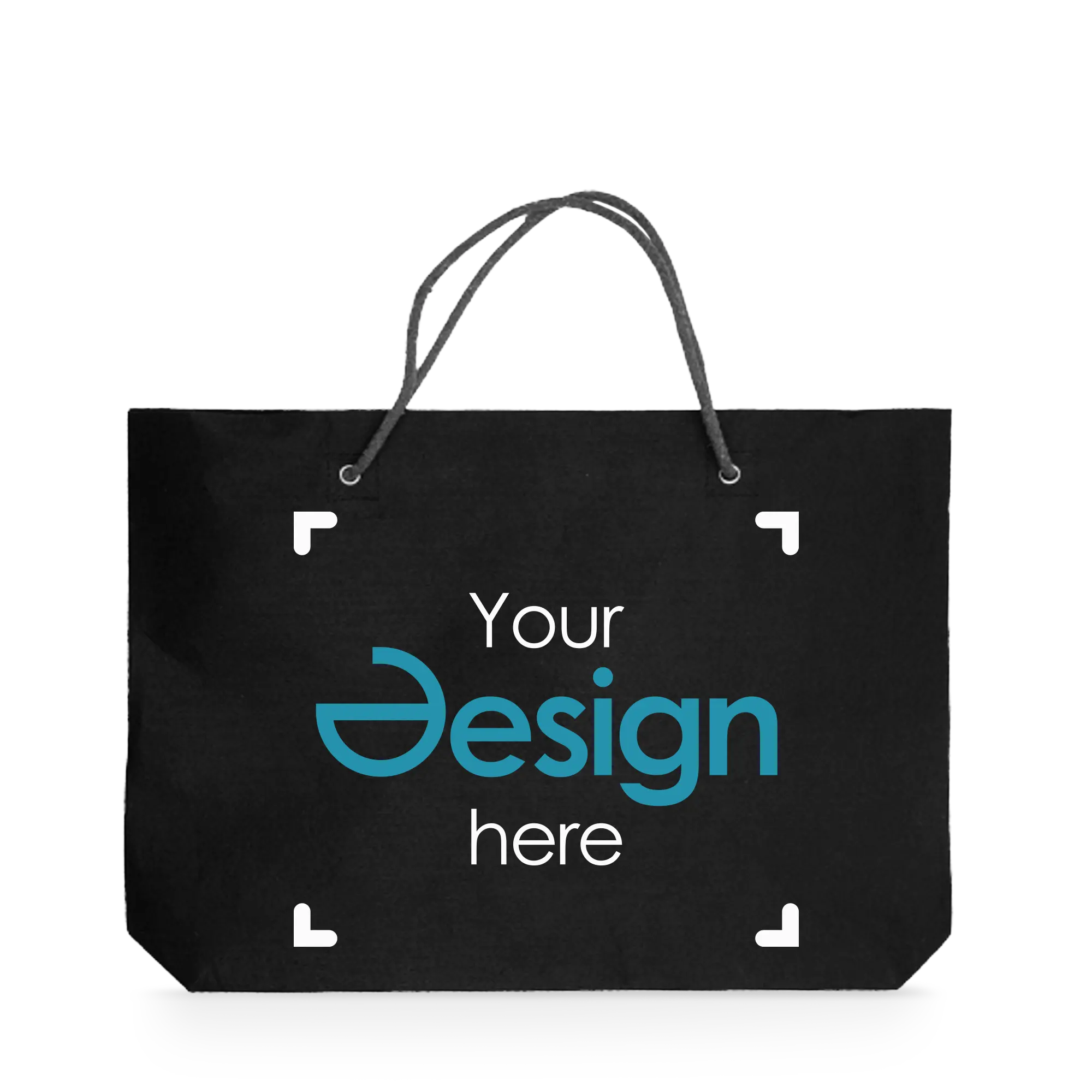 Sac shopper en feutre | 47 x 33 x 8 cm | 220 gr/m2 | Gris et noir