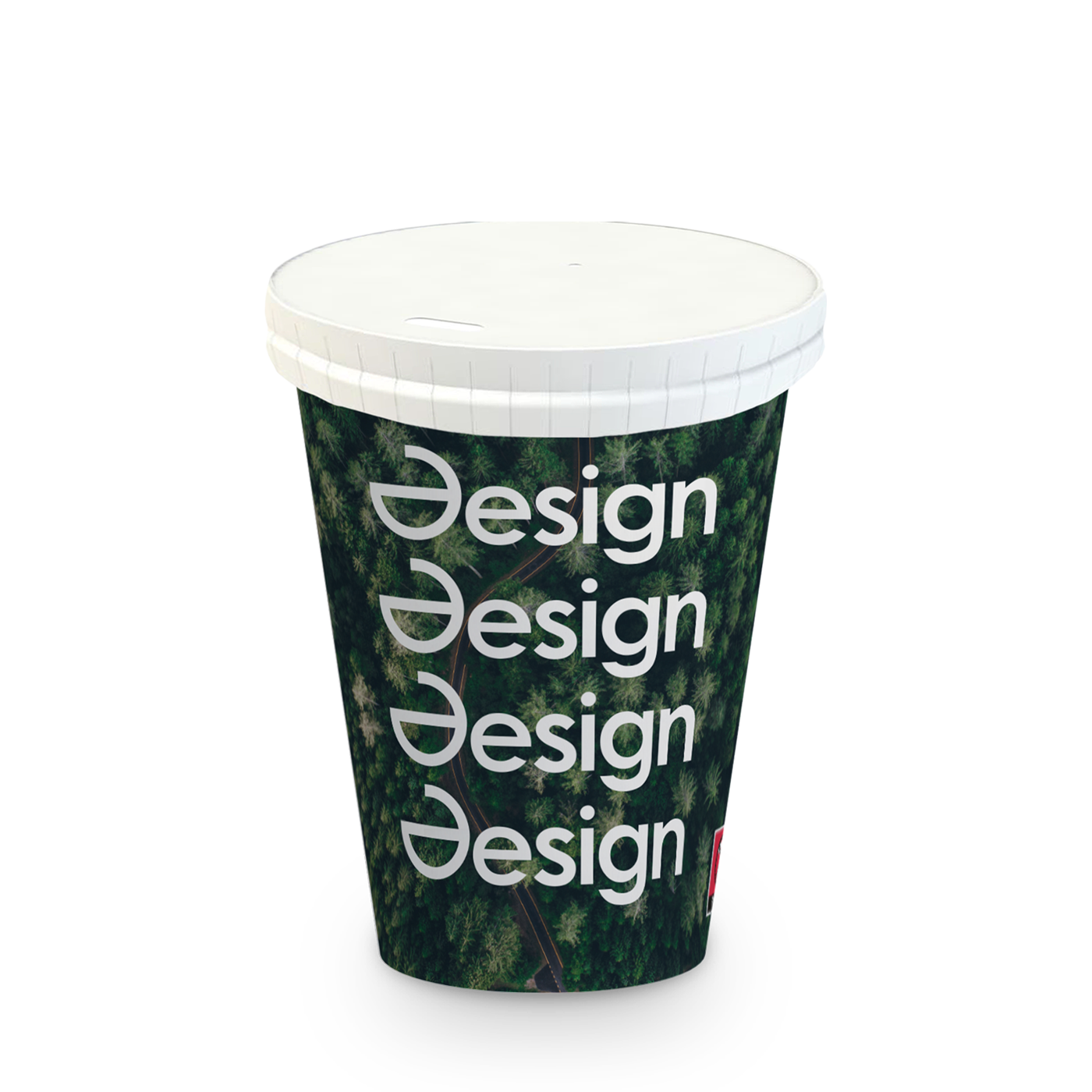Gobelet à café en carton avec couvercle à boire - 300 ml | Fabriqué en Europe | Quadrichromie