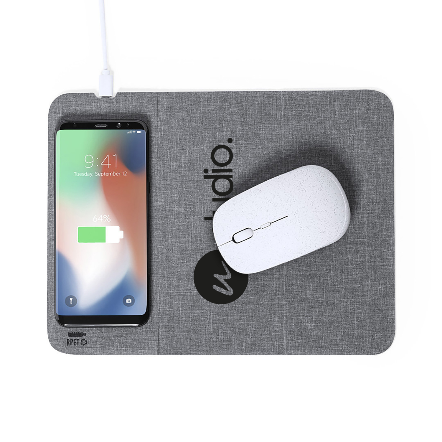 Tapis de souris - Chargeur sans fil | Antidérapant | RPET