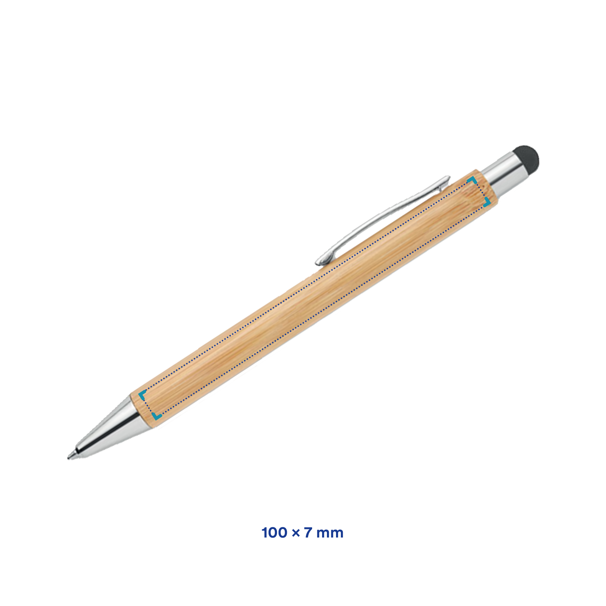 Stylo à bille | Bambou | Stylo tactile | Encre bleue