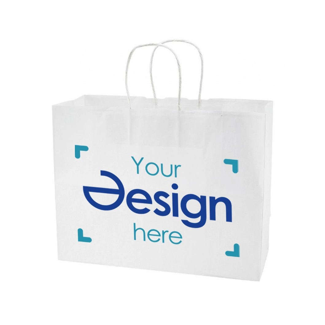 Sac en papier - A3 | Blanc/brun | Fabriqué en Europe