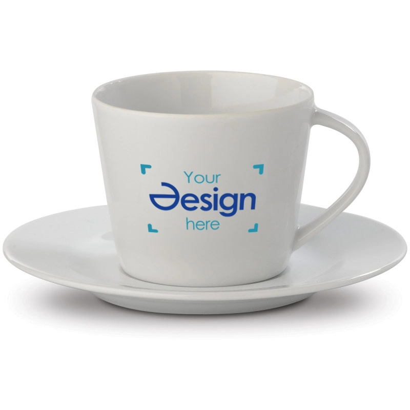 Tasse et soucoupe - 160 ml  | Cappuccino | Jusqu'à 4 couleurs d'impression