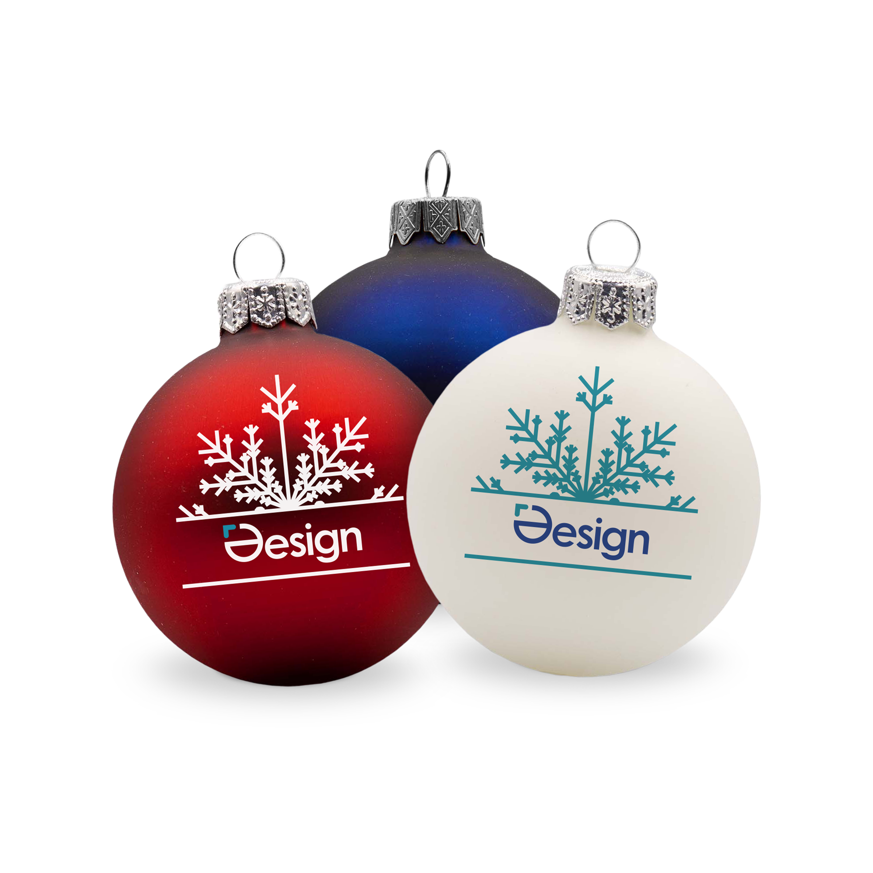Boule de Noël - Suspension argentée | Mat | Full colour | 66 mm