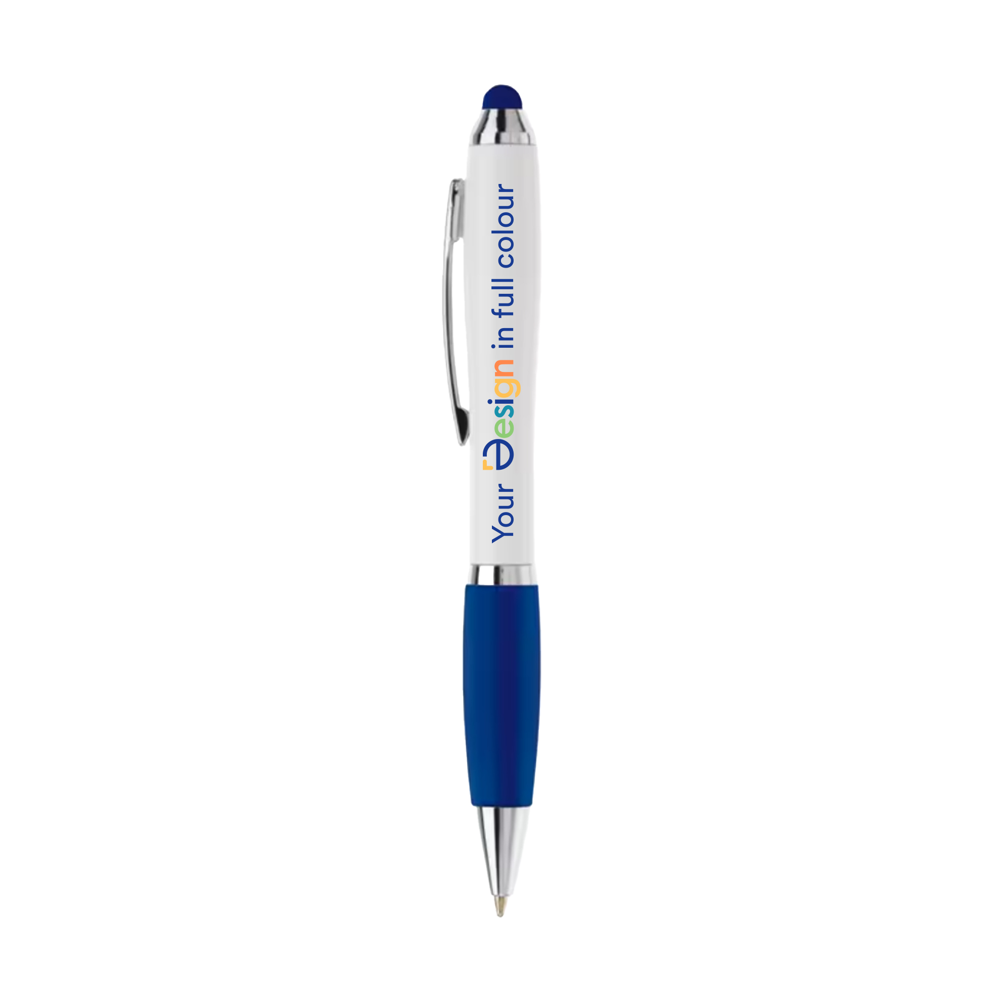 Touchpen – Quadrichromie | Avec grip en caoutchouc | Mécanisme rotatif