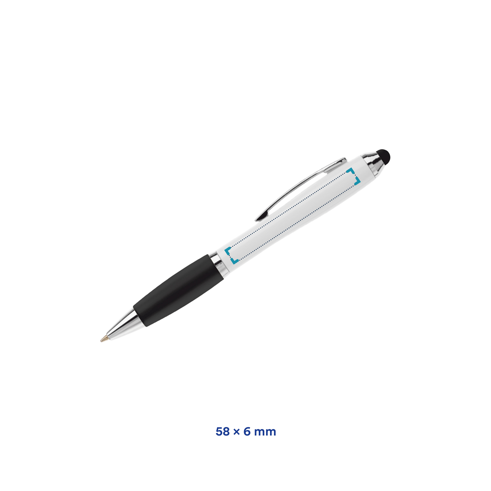 Touchpen – Quadrichromie | Avec grip en caoutchouc | Mécanisme rotatif