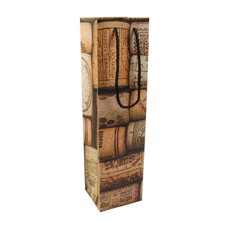 Sac en papier | Brillant ou mat | Pour bouteille de vin | Quadrichromie