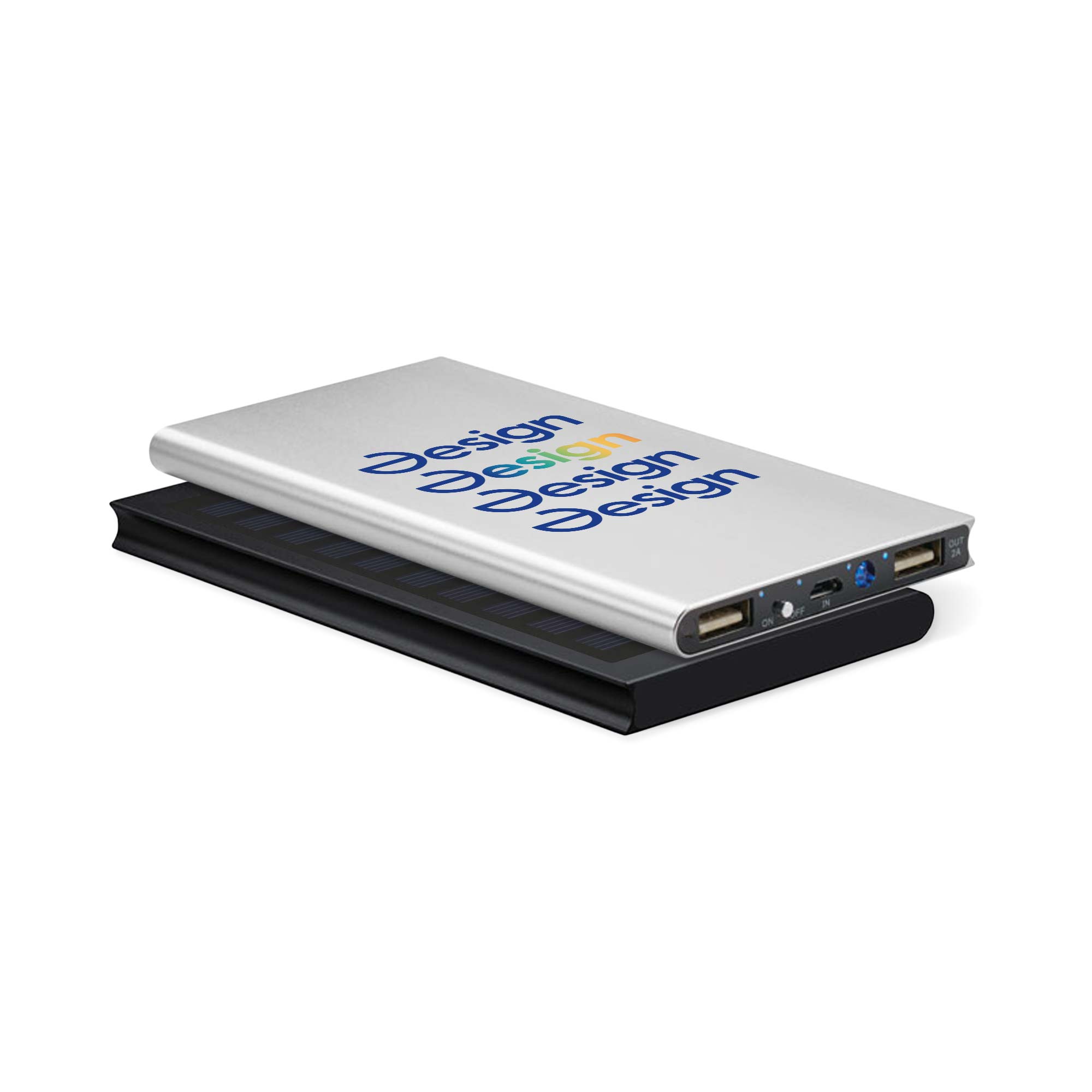 Batterie externe solaire | 8000 mAh | Aluminium | Port USB