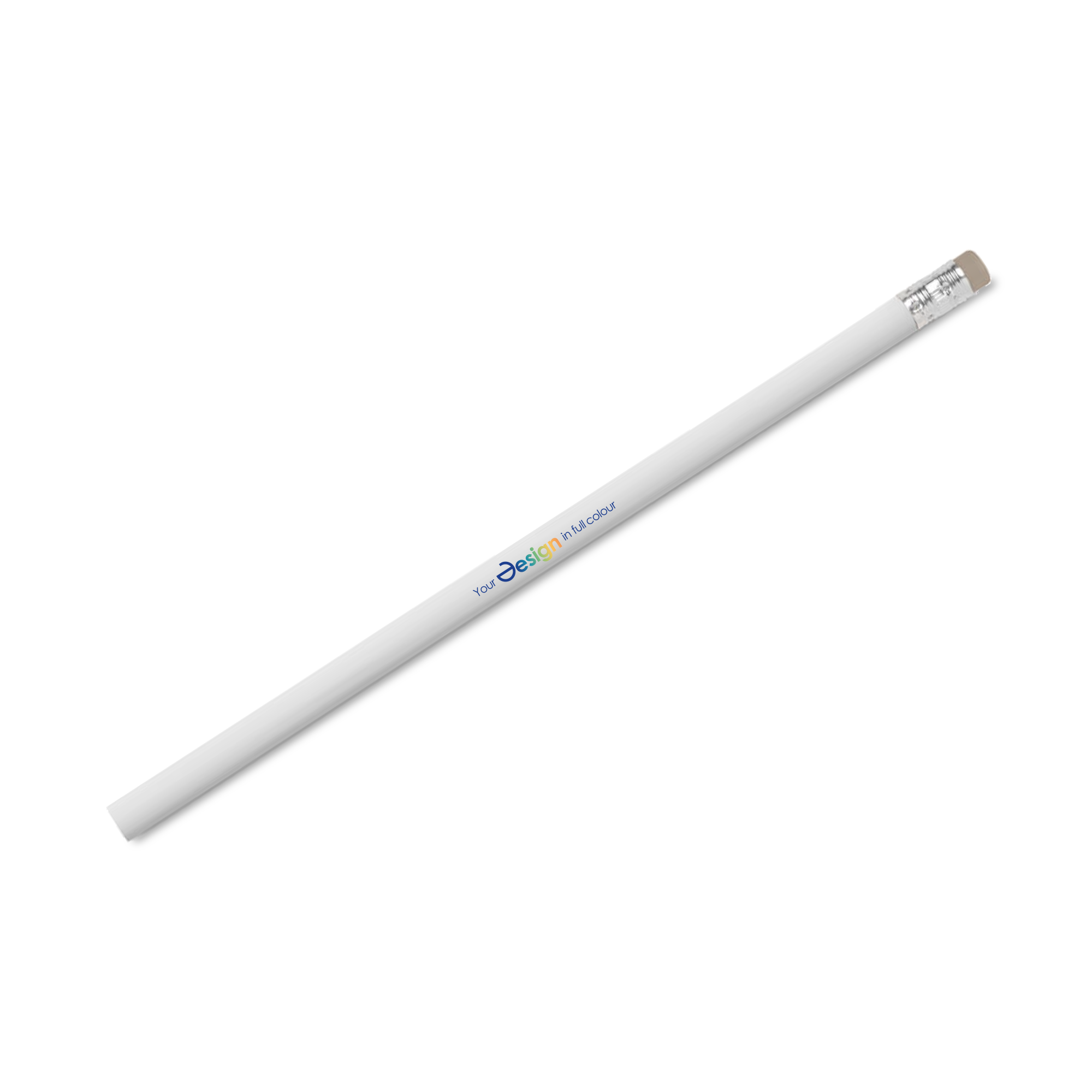 Crayon blanc | Avec gomme | Bois | Non taillé