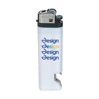 Briquet | Plastique et acier | Avec décapsuleur | Quadrichromie