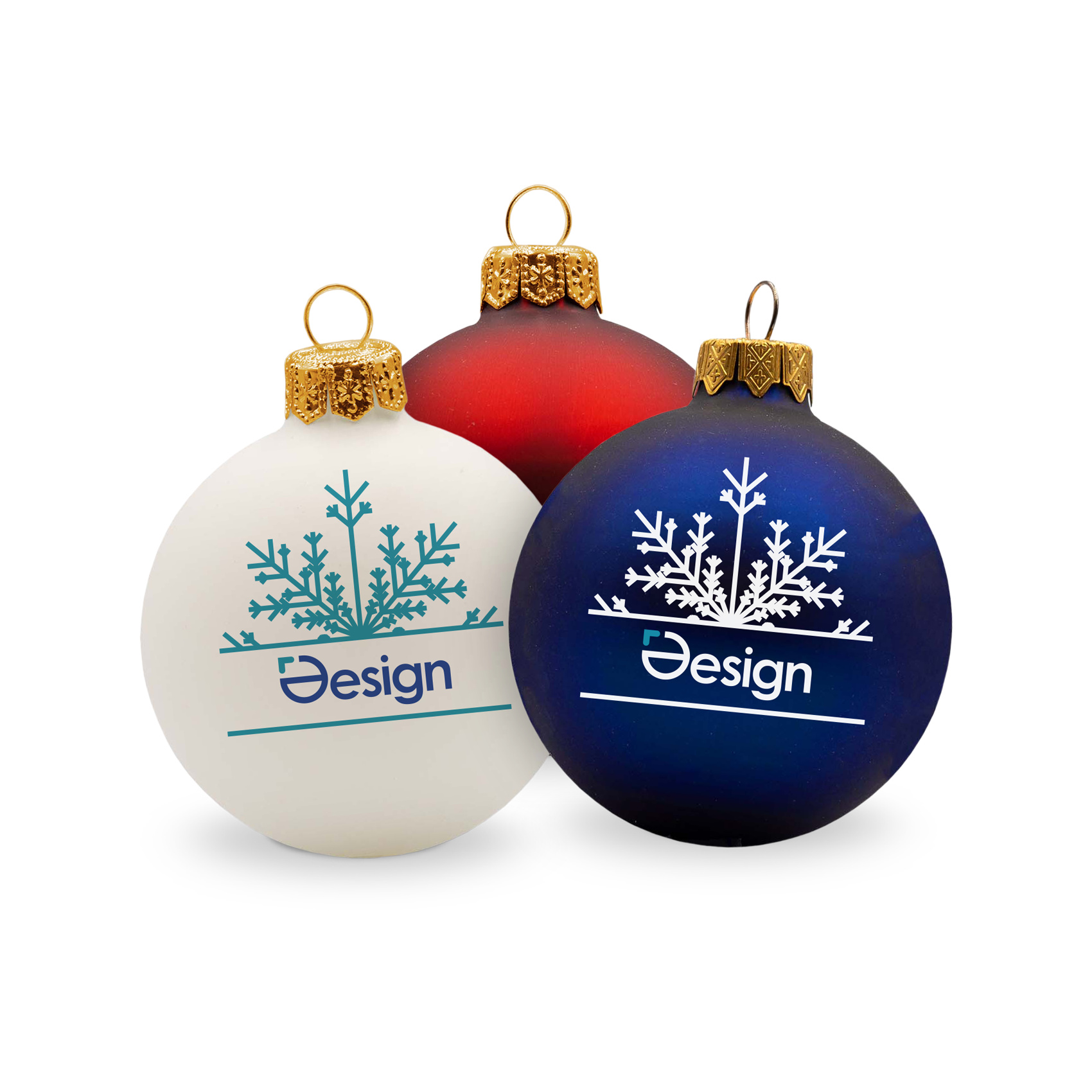 Boule de Noël colorée - Suspension dorée | Mat | 66mm