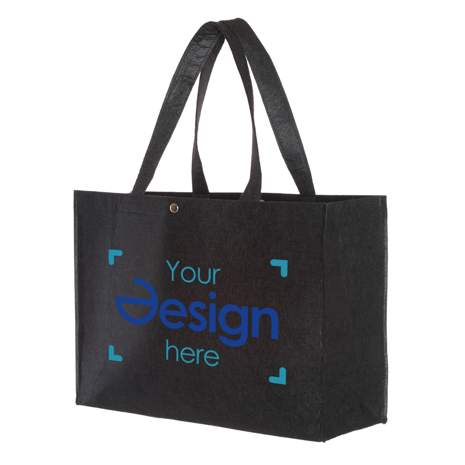 Sac shopper en feutre | Gris ou noir | 45 x 33 x 14 cm | Anses longues
