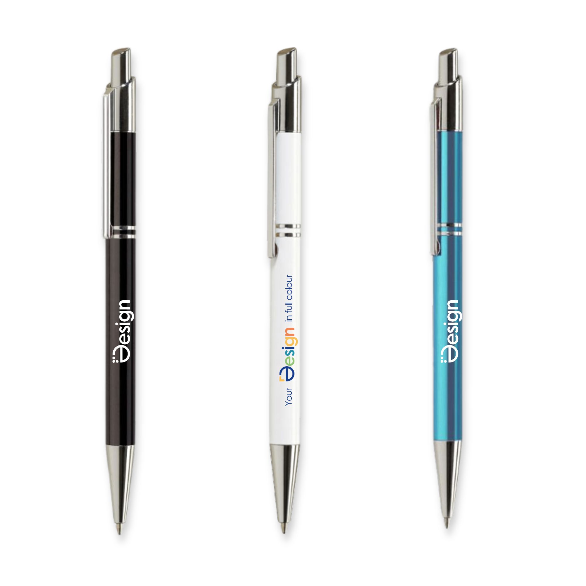 Stylo en métal | Encre bleue | Mécanisme à pression | Rapide