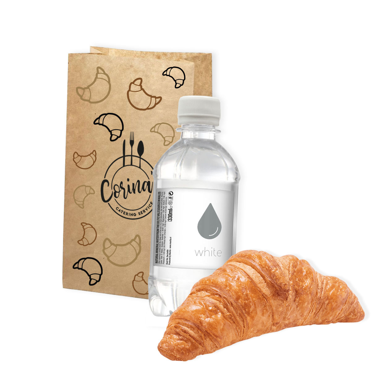 Sac de boulangerie | Papier | 19 x 12 x 5 cm | Impression jusqu'à 3 couleurs