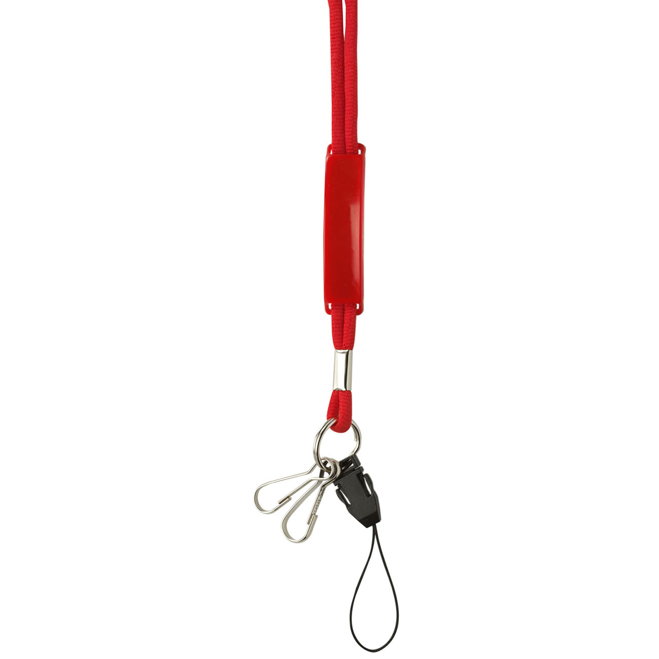 Tour de cou coloré - rouge | 2 mousquetons & clip PVC