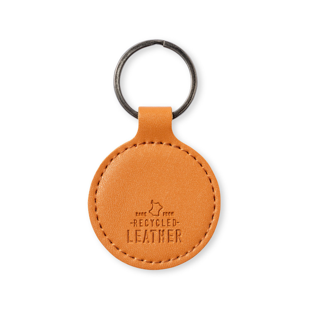 Porte-clés ligne nature | Cuir recyclé | Certifié GRS | Gravure