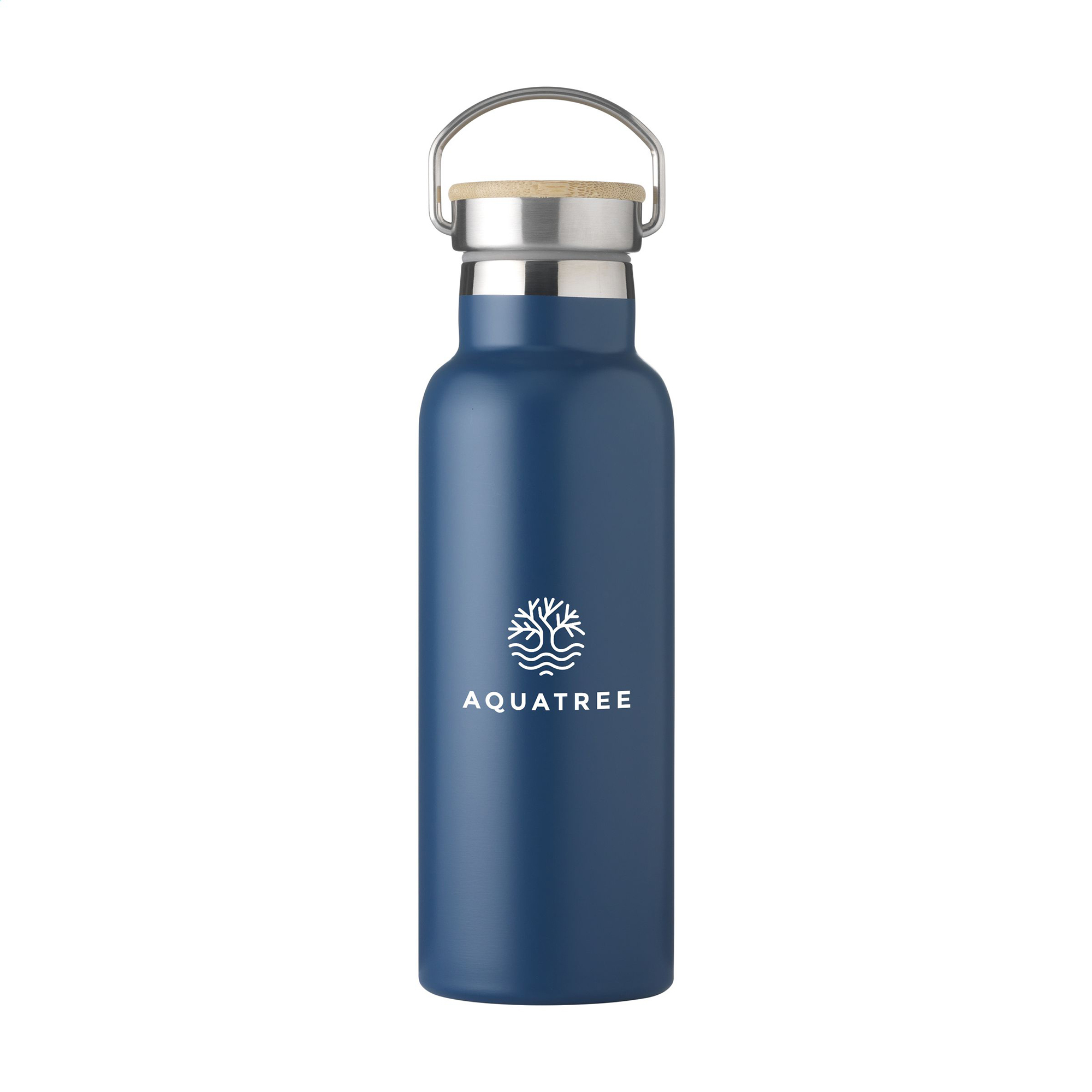 Bouteille isotherme en acier inoxydable – 500 ml | Matériau recyclé | Isolation sous vide | Bouchon en bambou