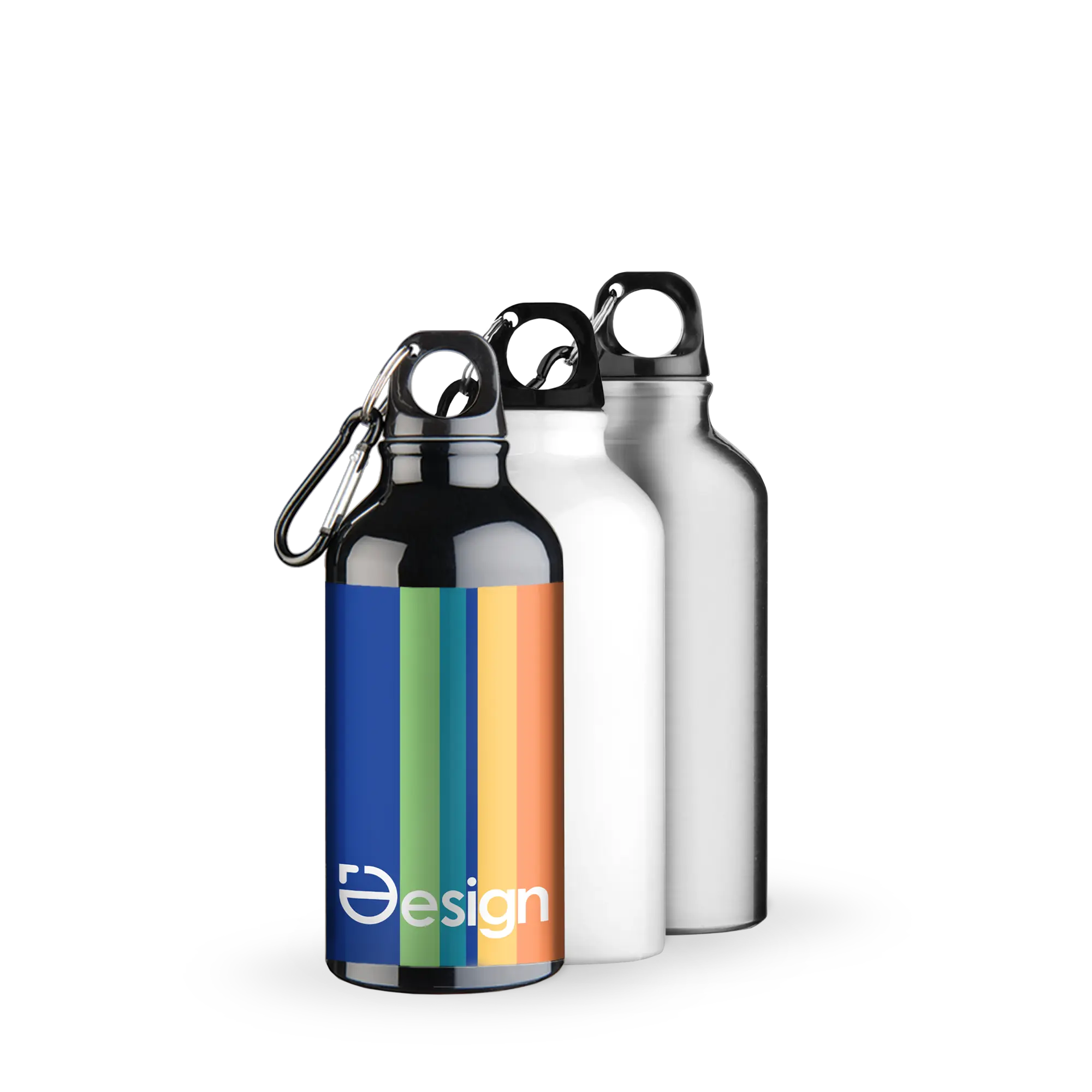 Bouteille recyclée - 400 ml | RVS| Impression tout autour