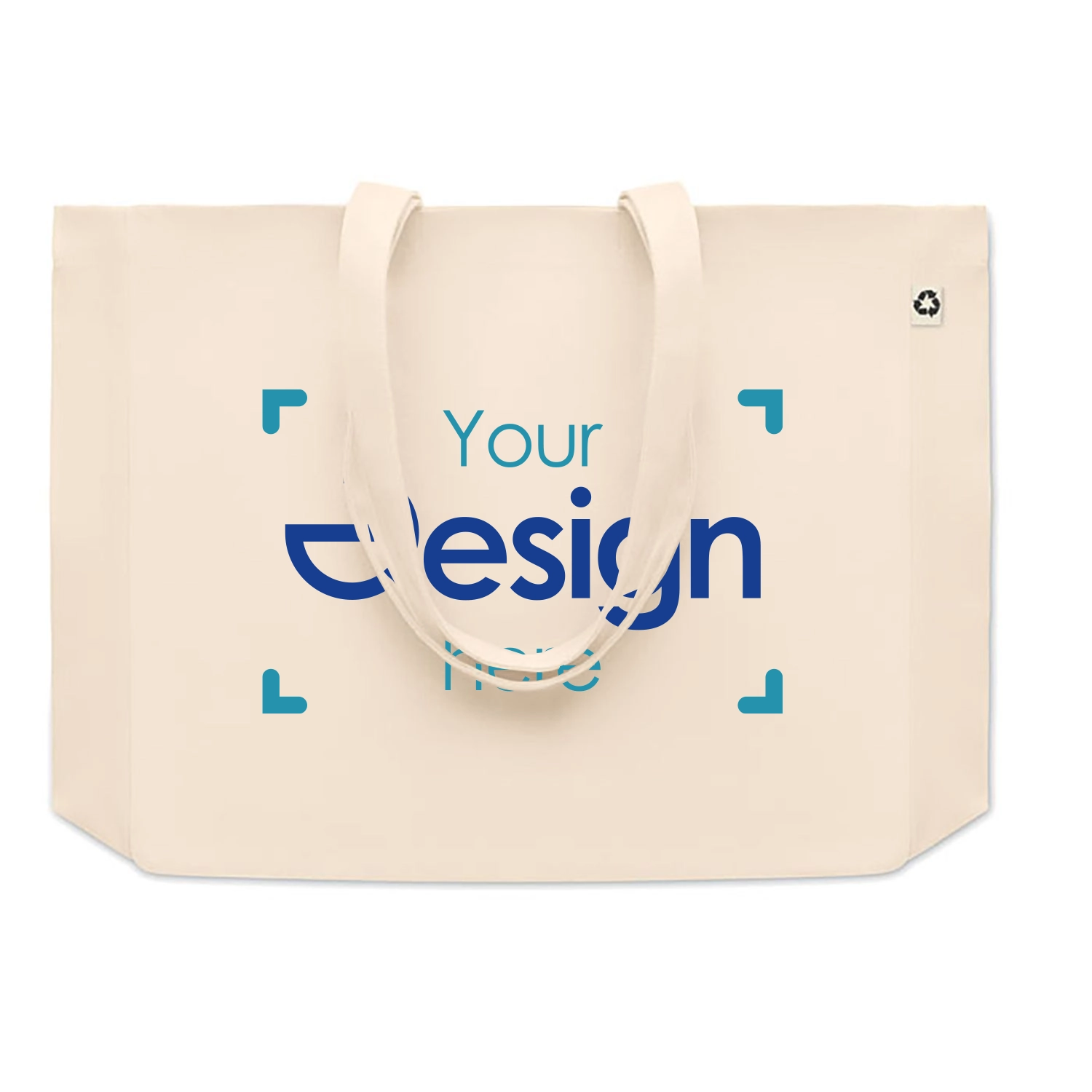 Sac en toile recyclée | 280 g/m² | Beige | Jusqu'à 4 couleurs d'impression