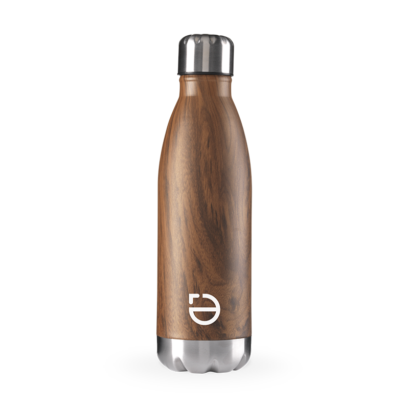 Bouteille thermos - 500 ml | Acier inoxydable effet bois | Étanche