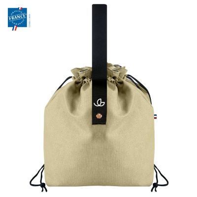 Pochette déjeuner Goodjour - 220 gr/m2 | Fabriquée en France | Coton recyclé | Fermeture cordon