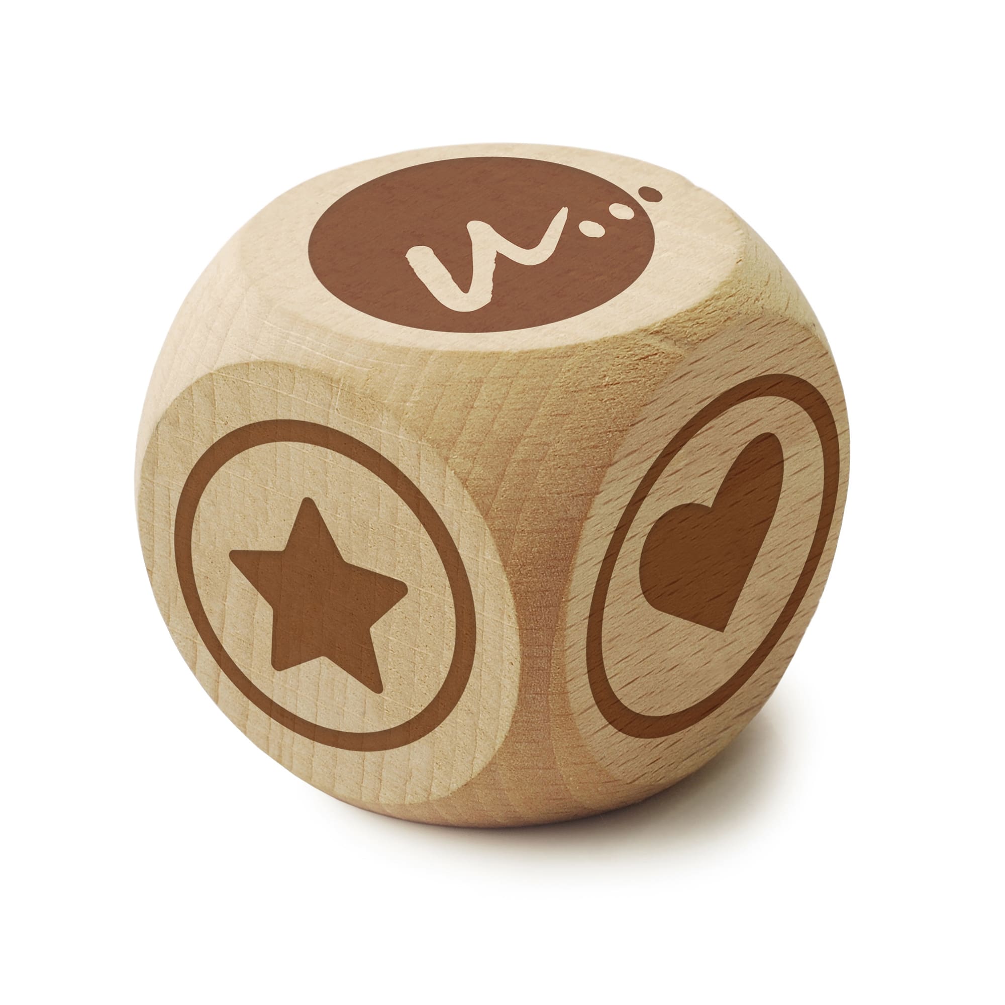 Dés en bois - 25 mm | Coins arrondis | Rapide