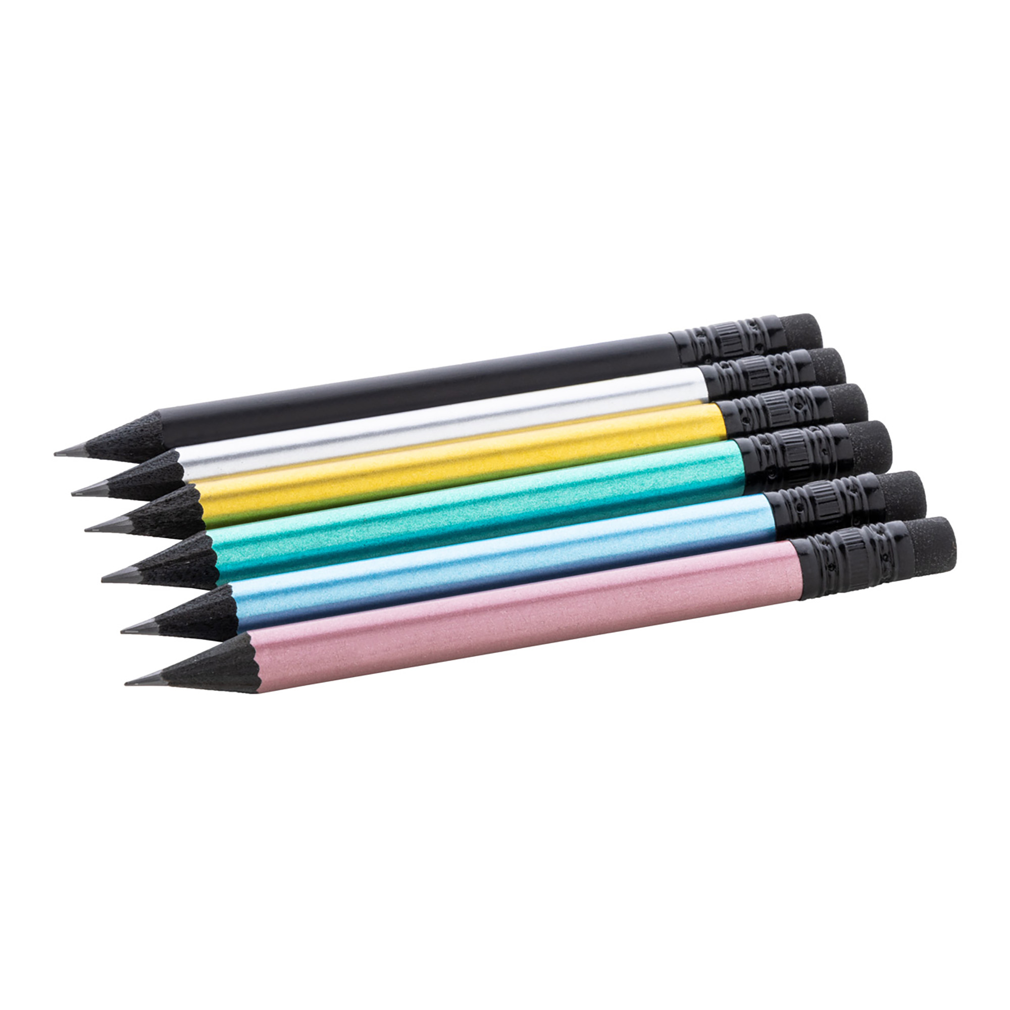 Mini-crayon avec gomme – HB | Taillé | Quadrichromie