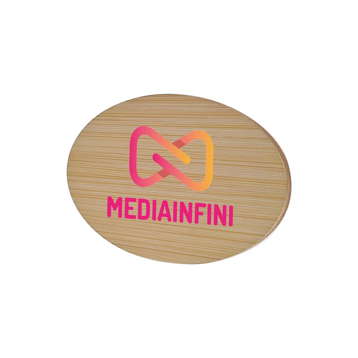Badge Nominal Lora – Bambou | Forme Ovale | Léger