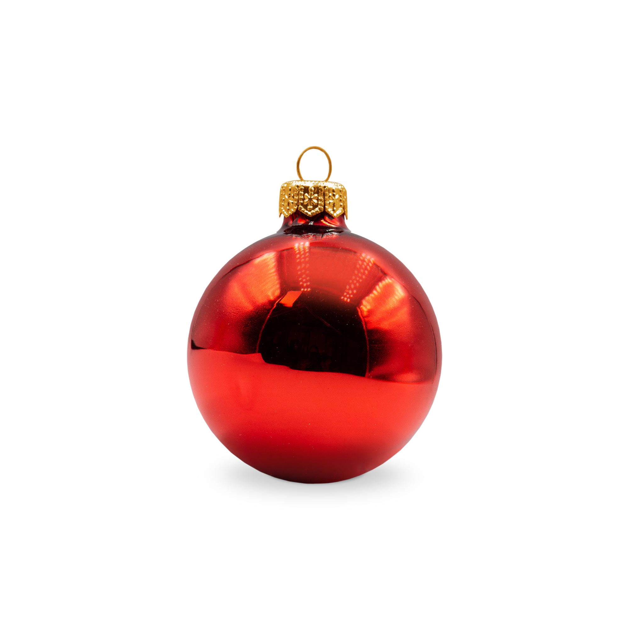 Boule de Noël colorée - Suspension dorée | Brillant | Impression jusqu'à 4 couleurs