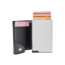 Porte-cartes RFID | Portefeuille | aspect cuir PU | 9192190 Noir / argent