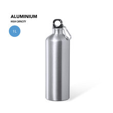 Bouteille en aluminium | 1 litre | Emballage kraft | 151786 